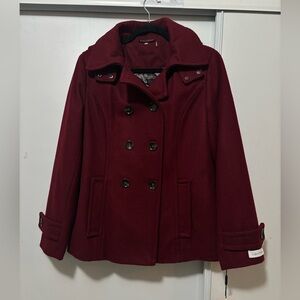 Calvin Klein Women's Burgundy Peacoat Quilt Lined Size 10